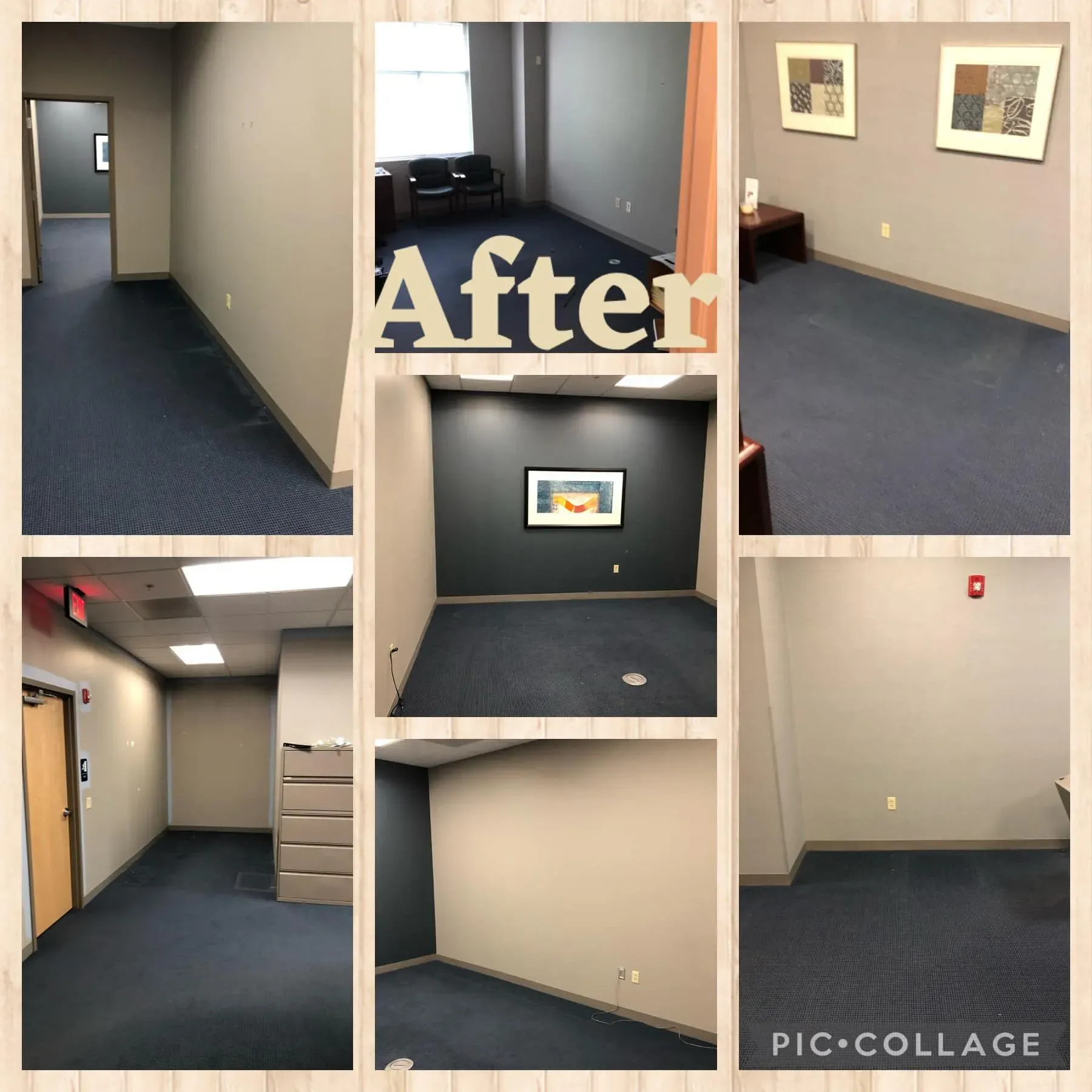 Office furniture, equipment and workstations removed to leave multiple rooms clean, open and ready for their next use.
