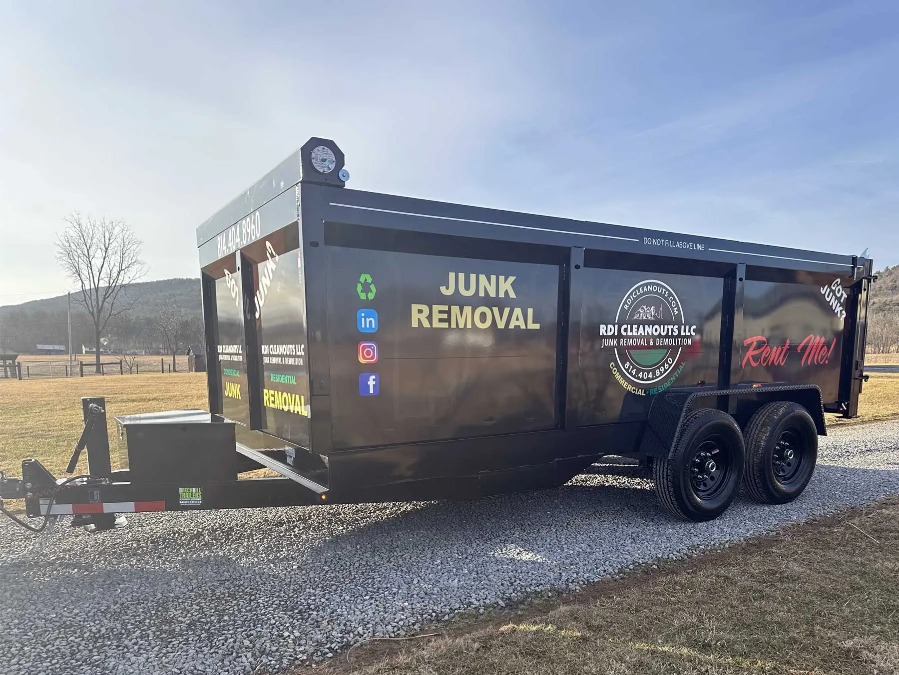 Mediume 14.85 CU YD Dump Trailer Rentals in Centre County, PA